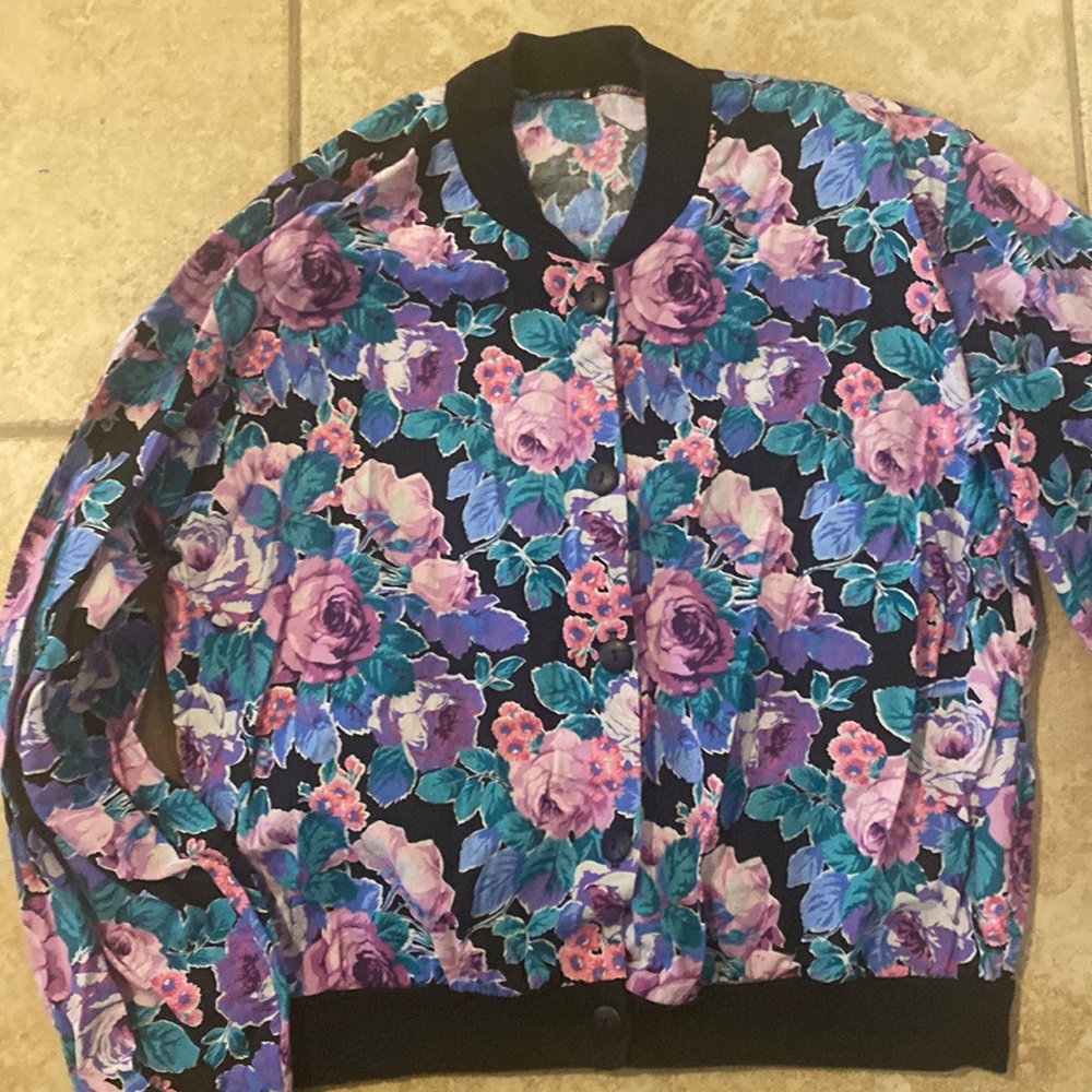 Vintage floral bomber